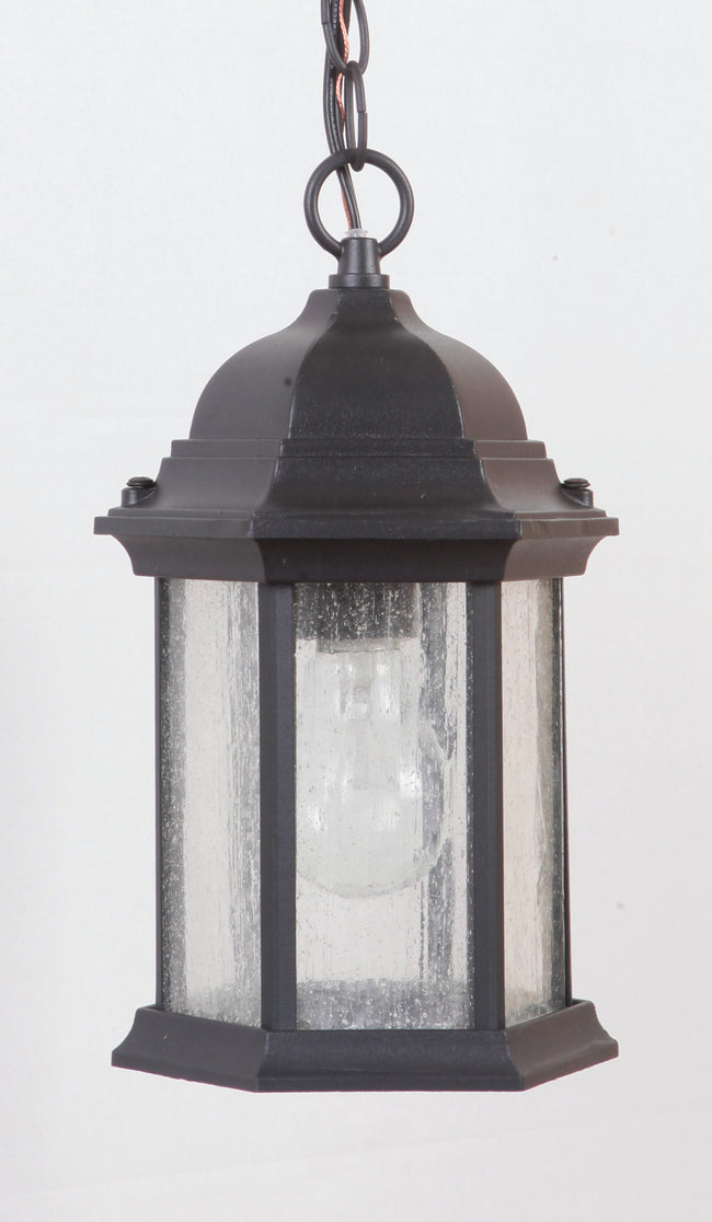 Z291-TB-CS - Hex Style Cast 1 Light 6.5" Wide Outdoor Pendant - Textured Black