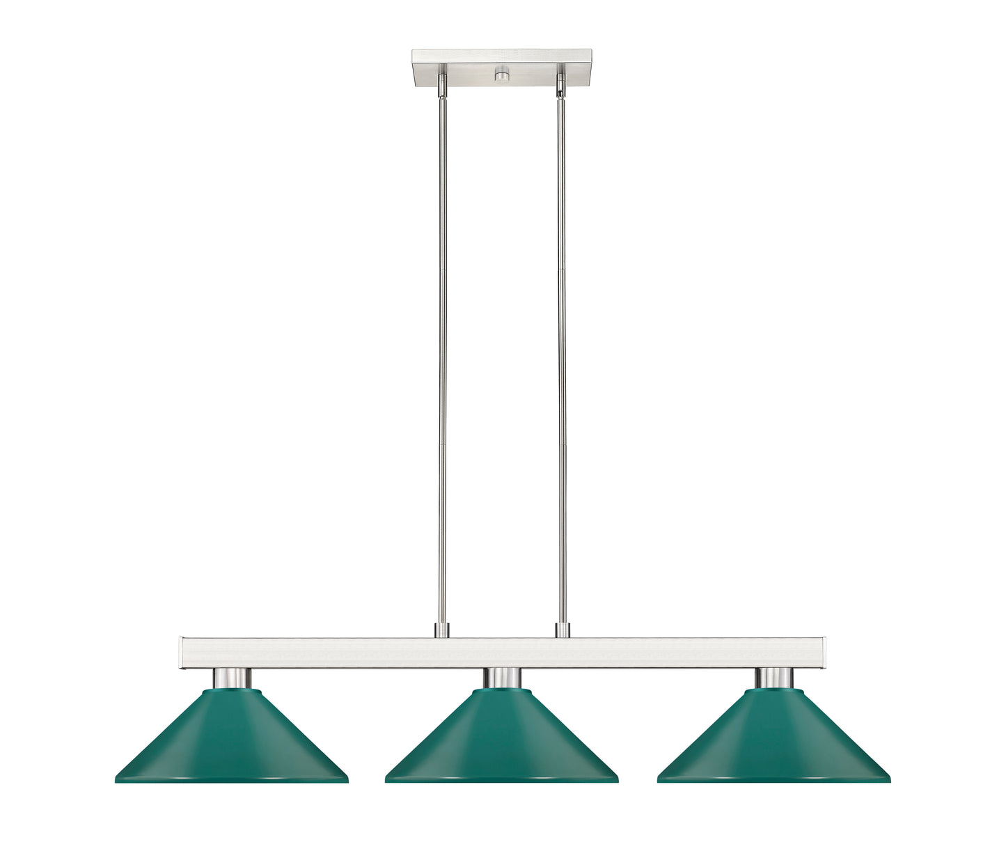 152BN-MDG - Cobalt 3 Light 46" Billiard - Brushed Nickel