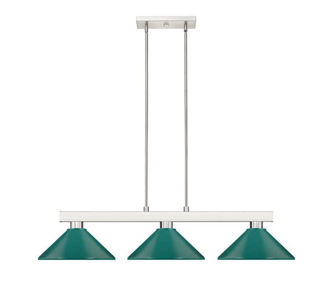 152BN-MDG - Cobalt 3 Light 46" Billiard - Brushed Nickel
