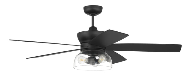 GBN52FB5-NWF - Gibson 52" Ceiling fan no Wifi 52" 5 Blade Ceiling Fan with Light Kit - Flat Black