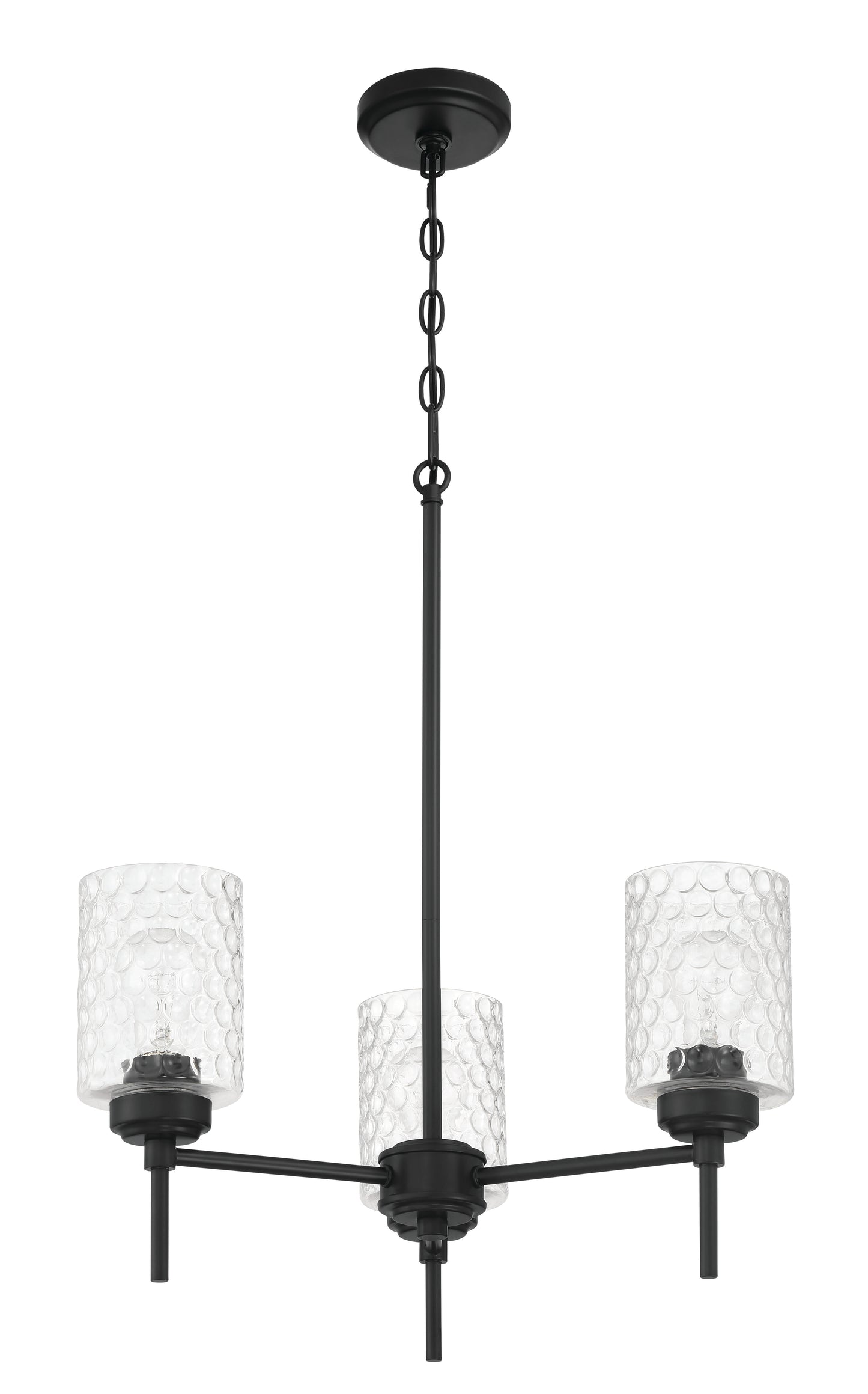 60523-FB - Claire 3 Light 20" Wide Chandelier - Flat Black