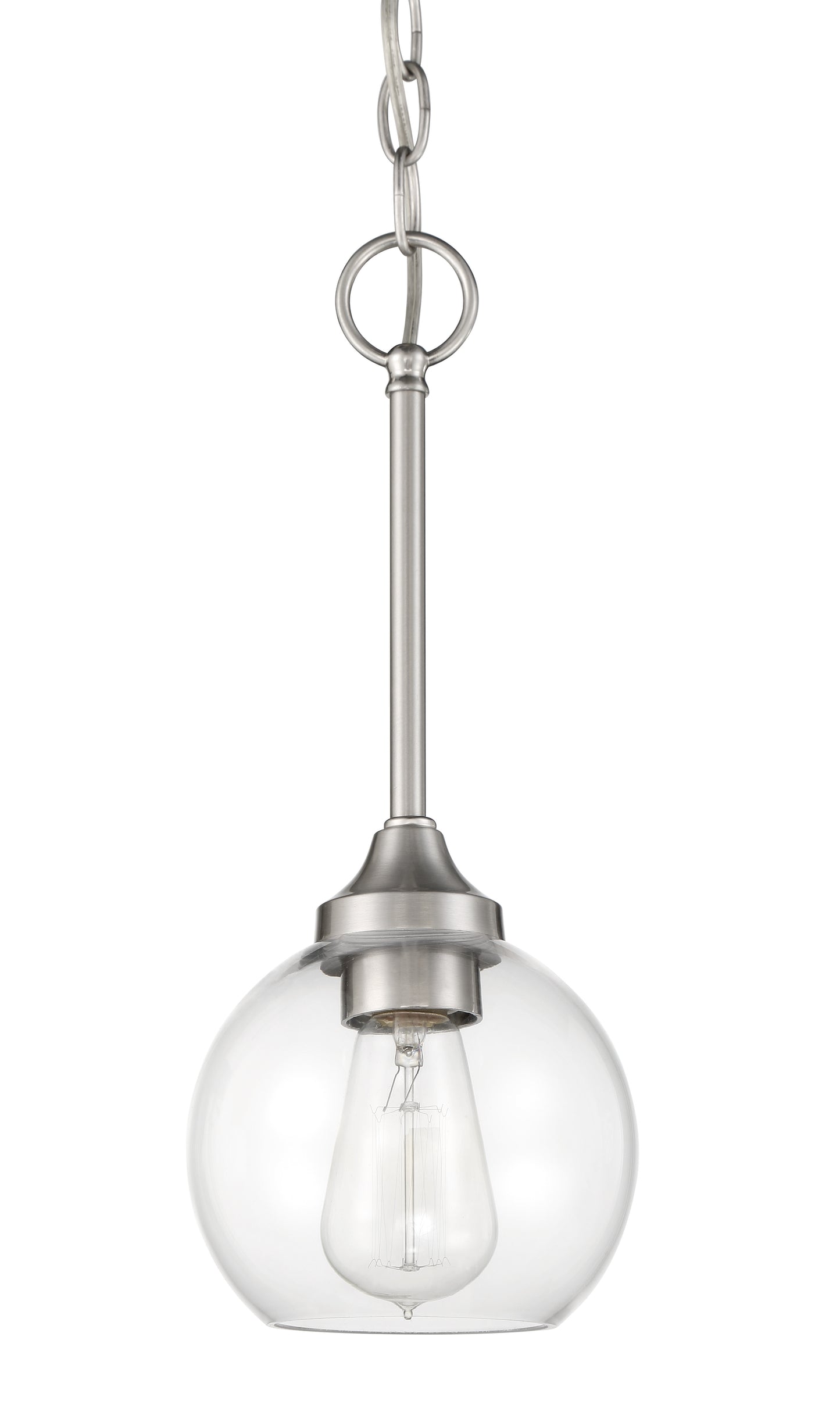56291-BNK - Glenda 1 Light 6" Wide Mini Pendant - Brushed Nickel