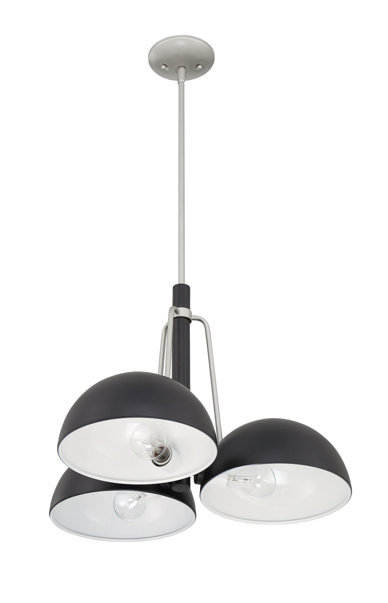 57223-MNSA - Kahn 3 Light 22" Wide Chandelier - Midnight / Satin Aluminum