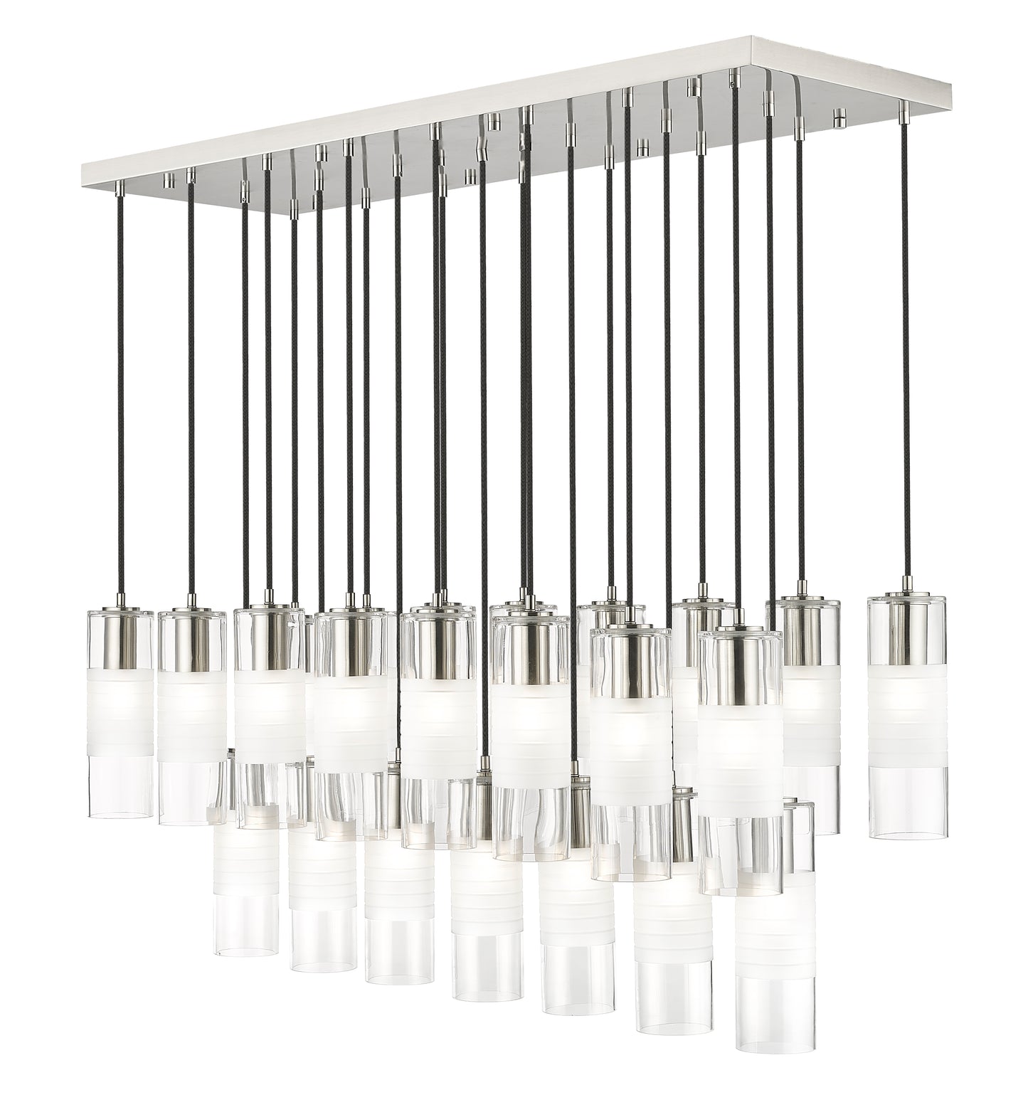 824P-23L-BN - Alton 23 Light Linear 54" Chandelier - Brushed Nickel