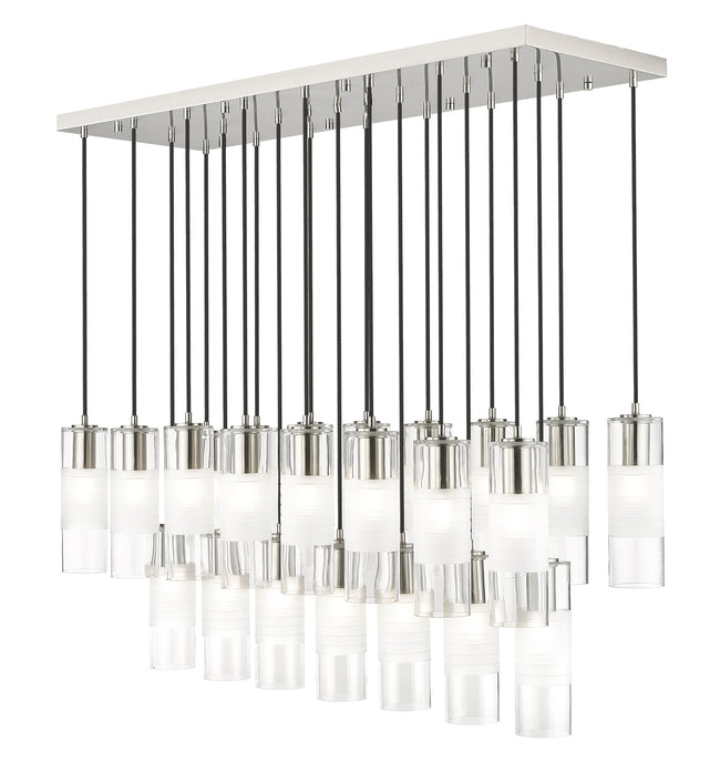 824P-23L-BN - Alton 23 Light Linear 54" Chandelier - Brushed Nickel