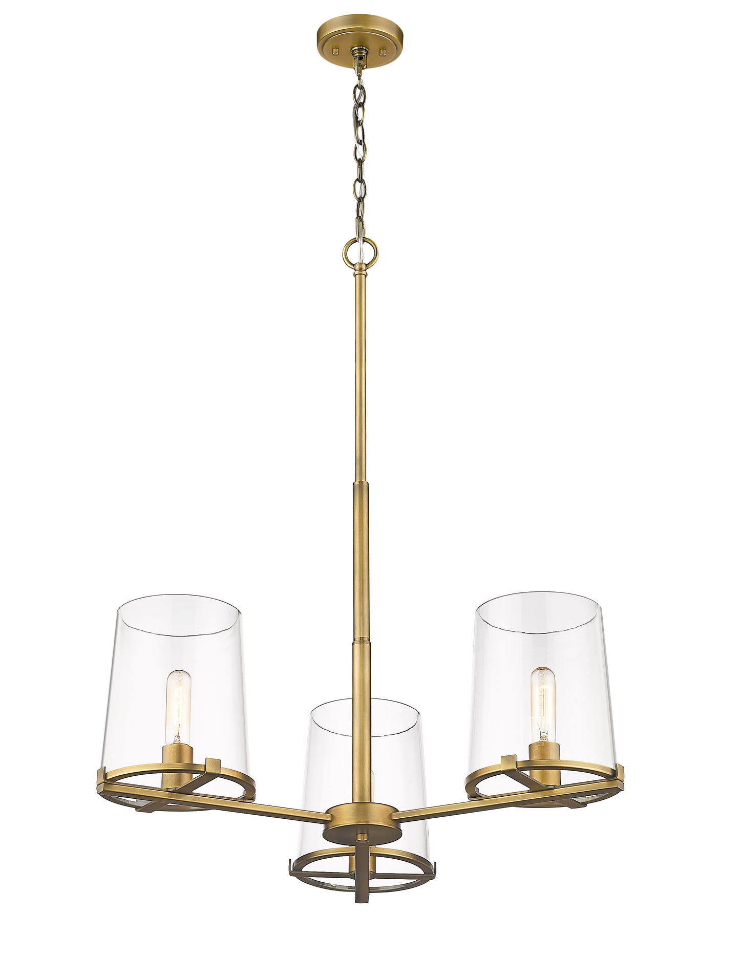 3032-3RB - Callista 3 Light 28" Chandelier - Rubbed Brass