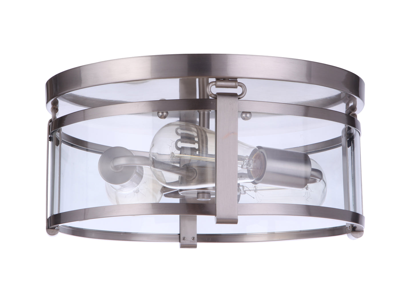 55383-BNK - Elliot 3 Light 13" Wide Flush Mount - Brushed Nickel