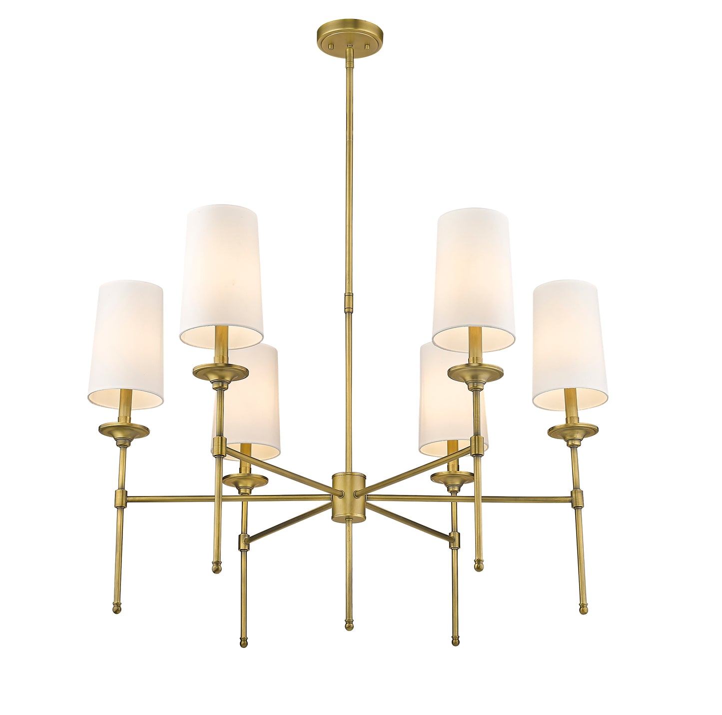 3033-6RB - Emily 6 Light 38" Chandelier - Rubbed Brass