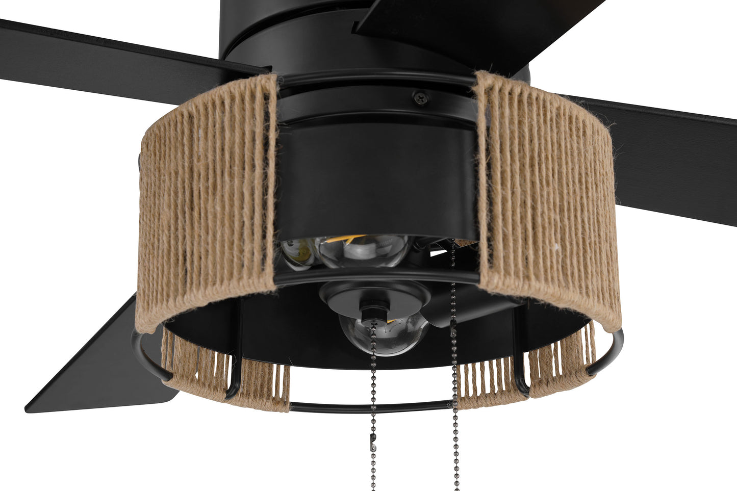 KNS52FB4 - Kensey 52" 4 Blade Ceiling Fan with Light Kit - Flat Black