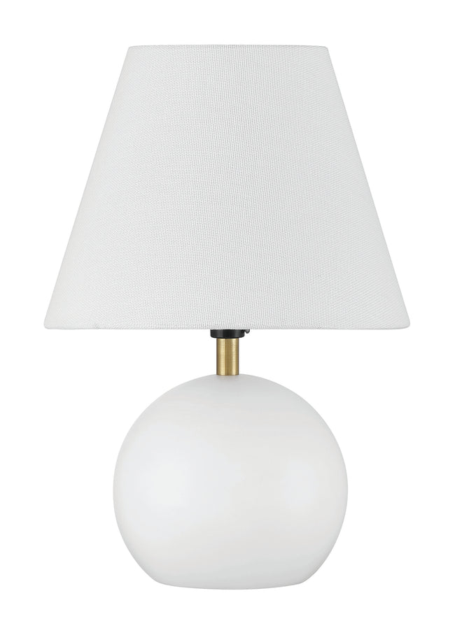 87012WSB-T - Olive 1 Light 11.57" High Table Lamp - White / Satin Brass