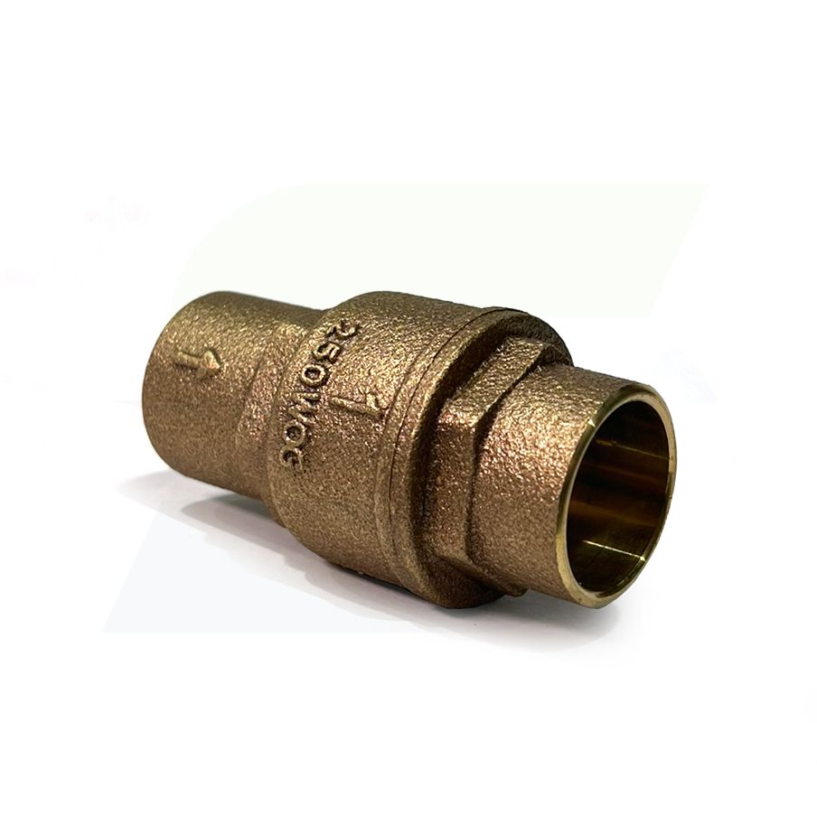 105-465NL - 1" No Lead Bronze In-Line Spring Check Valve - Sweat x Sweat