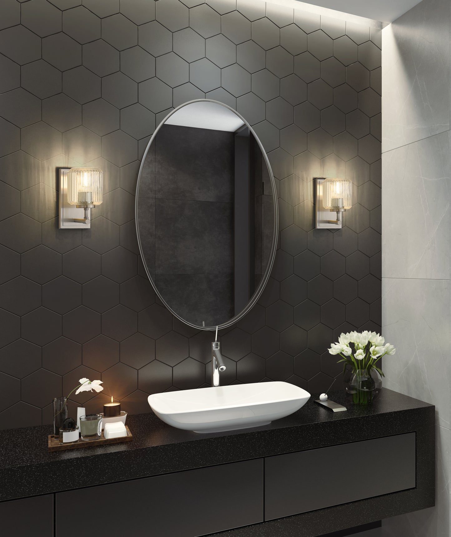 7515-1S-BN - Landon 1 Light Wall 9" Sconce - Brushed Nickel