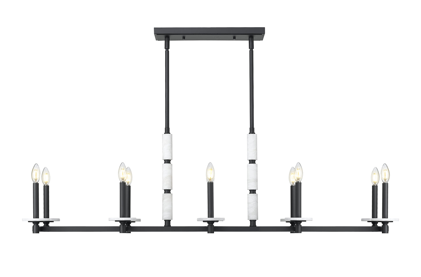 3045-10L-MB - Kaden 10 Light Linear 56" Chandelier - Matte Black