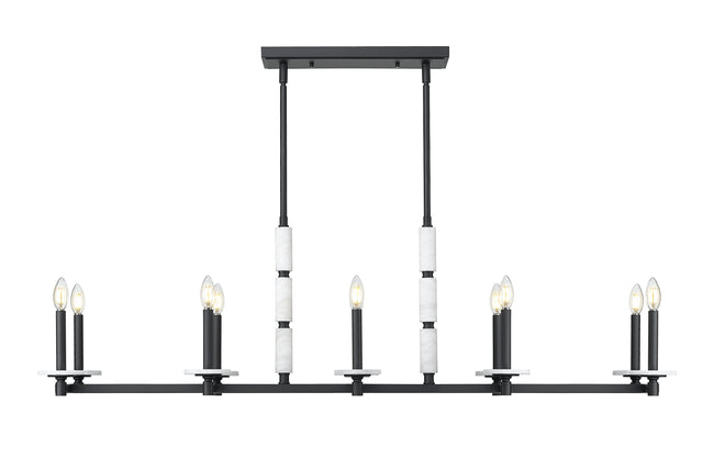 3045-10L-MB - Kaden 10 Light Linear 56" Chandelier - Matte Black