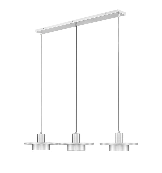 829P12-3L-BN-LED - Ludo 3 Light Linear 52" Chandelier - Brushed Nickel