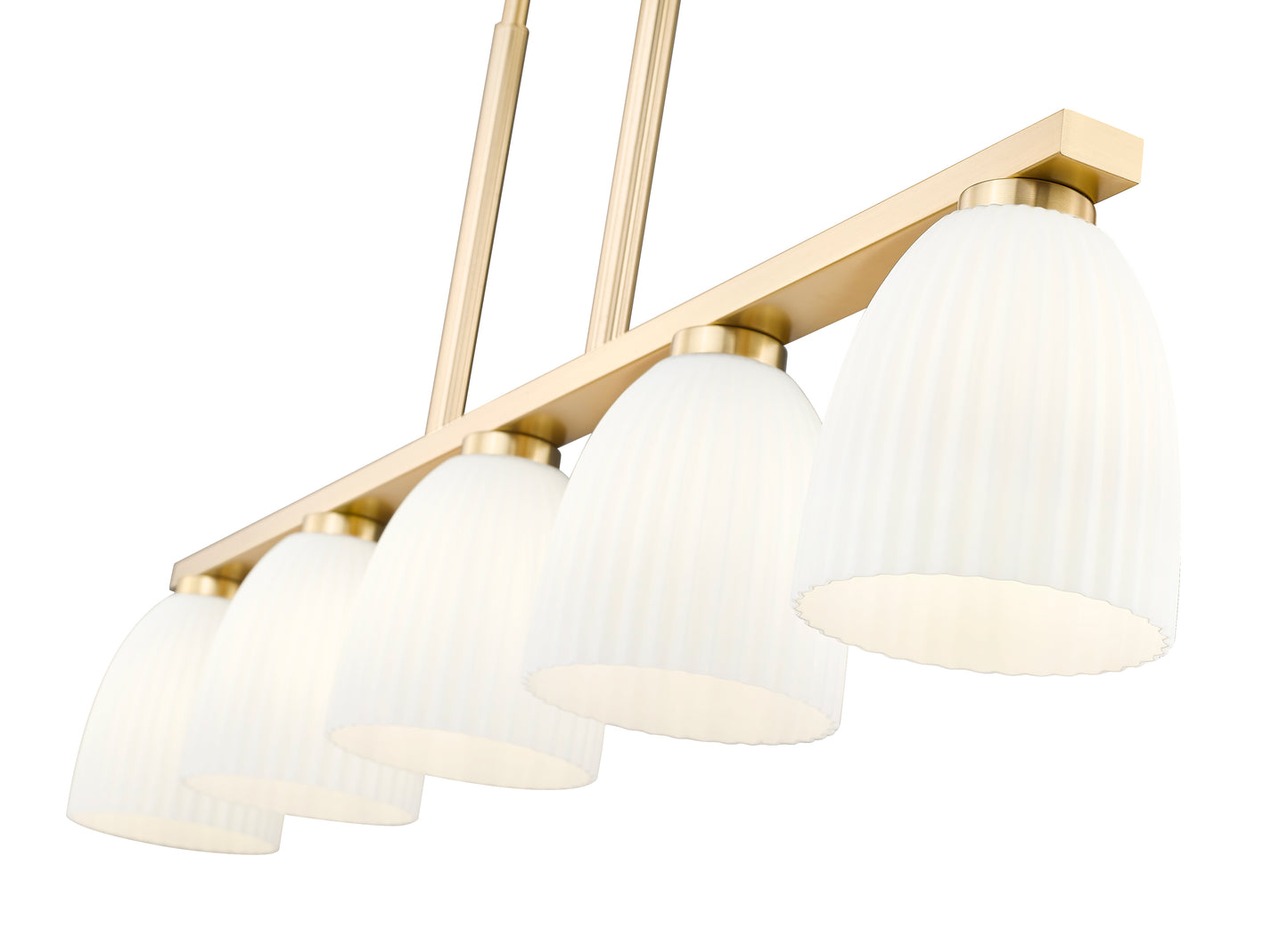 7518-5L-MGLD - Naya 5 Light Linear 44" Chandelier - Modern Gold