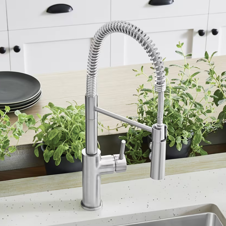 401918 - Catris Semi-Pro Pull-Down Dual-Spray Kitchen Faucet - PVD Steel