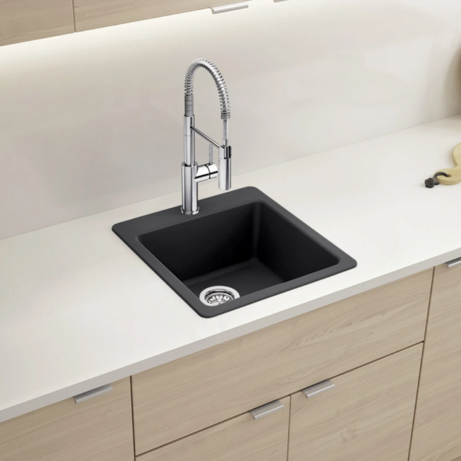 443233 - Liven SILGRANIT 21" Single Bowl Dual Mount Kitchen Sink - Soft White