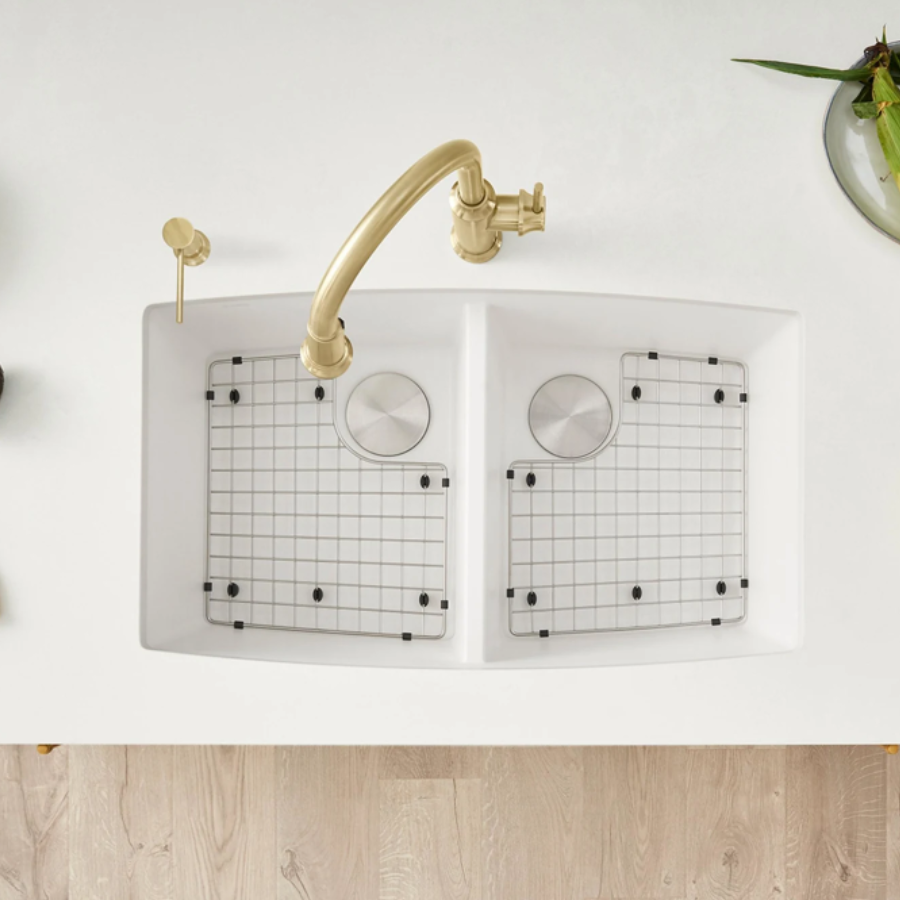 443123 - Performa SILGRANIT 33" 50/50 Double Bowl Undermount Kitchen Sink - Volcano Gray