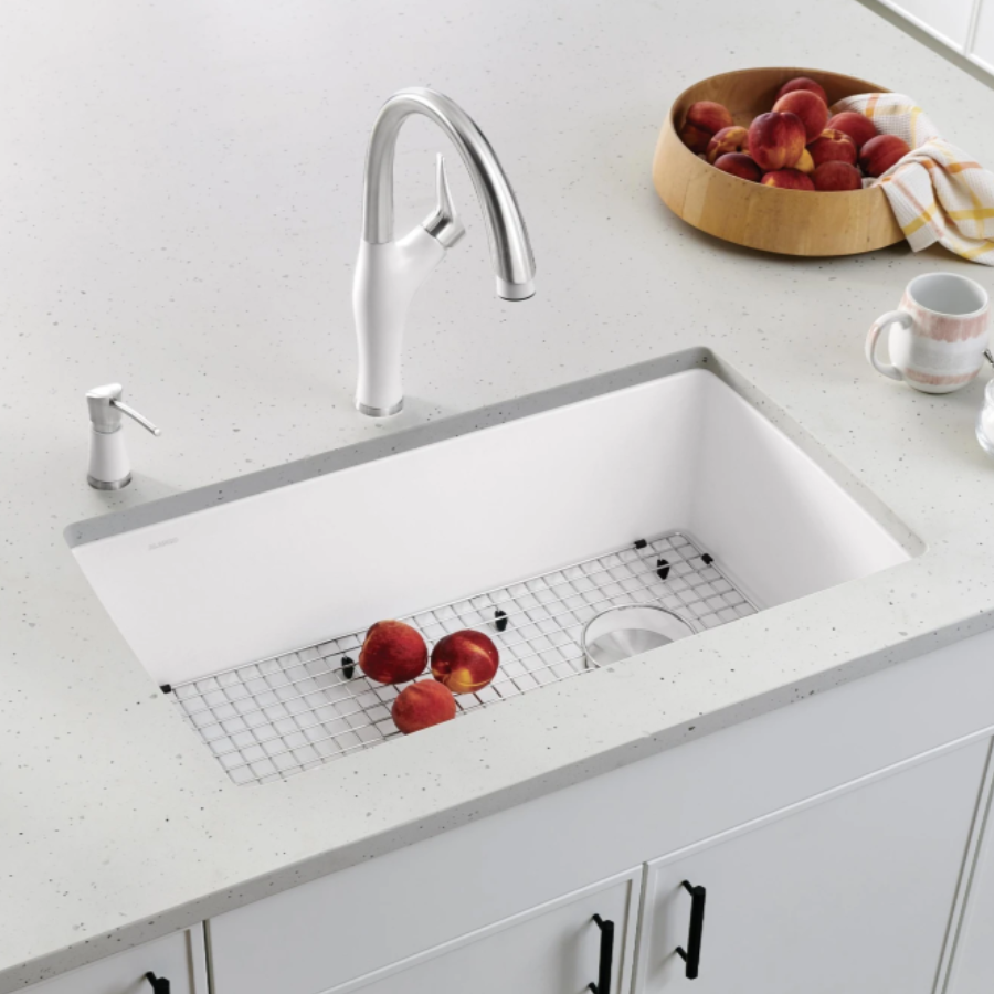 443072 - Diamond SILGRANIT 33.5" Super Single Dual Mount Kitchen Sink - Soft White