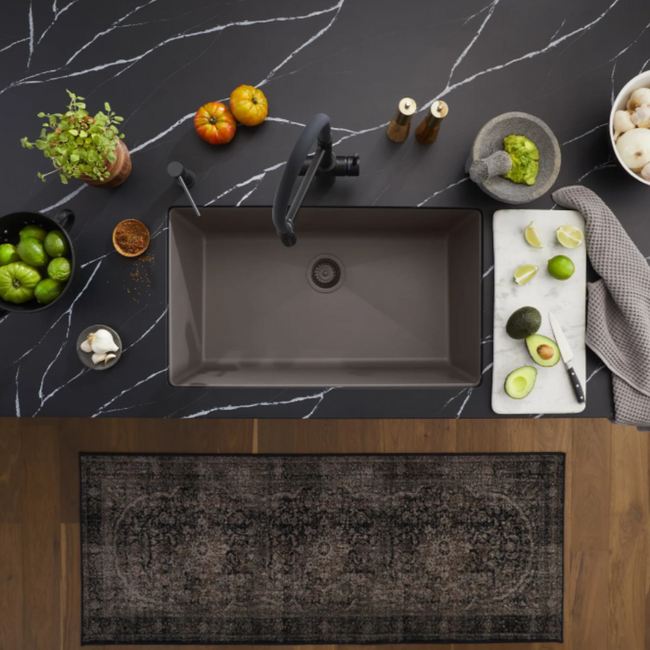 443120 -Precis SILGRANIT 30" Single Bowl Undermount Kitchen Sink - Volcano Gray