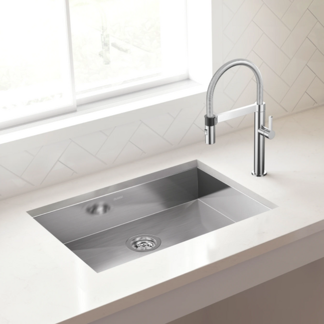 443047 - Quatrus R0 25" Single Bowl Undermount ADA Stainless Steel Kitchen Sink