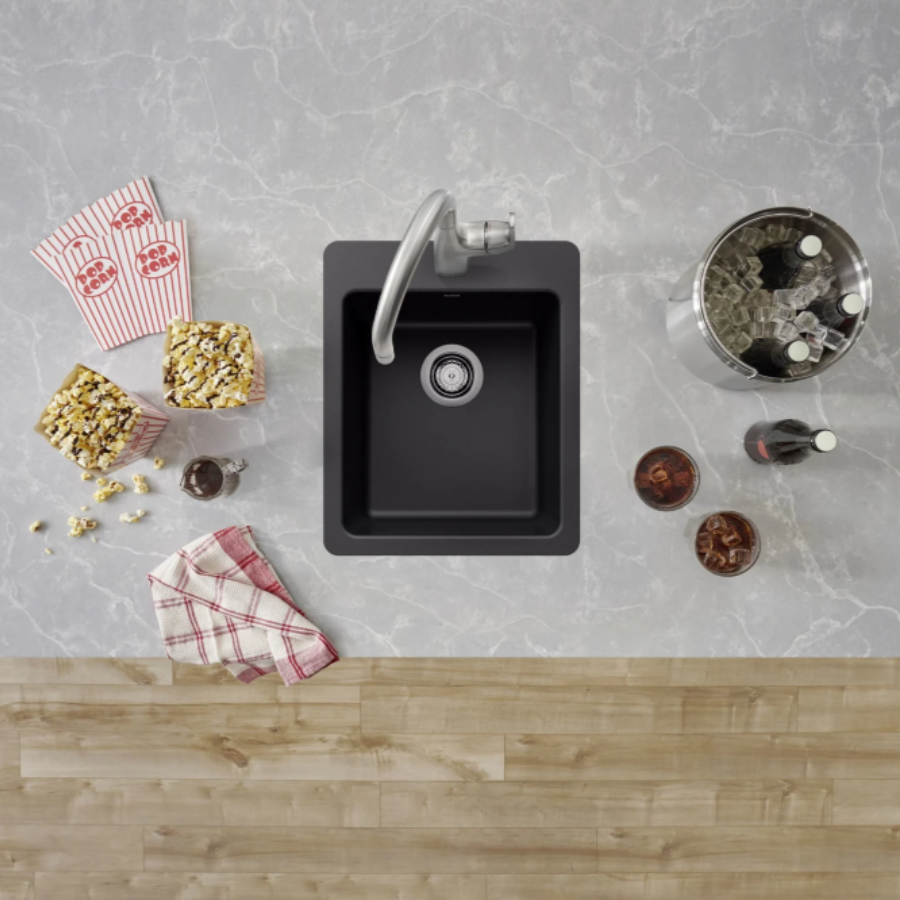 443234 - Liven SILGRANIT 17" Dual Mount Bar Sink - Coal Black