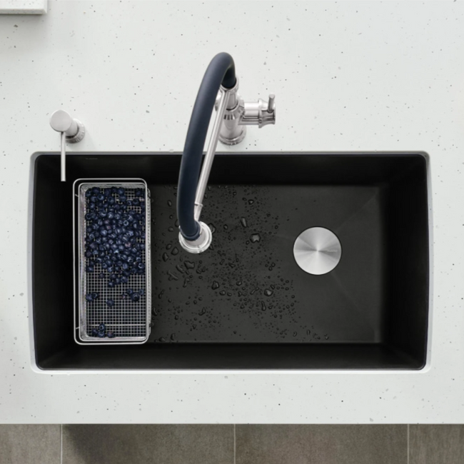 442916 - Diamond SILGRANIT 33" Super Single Undermount Kitchen Sink - Coal Black