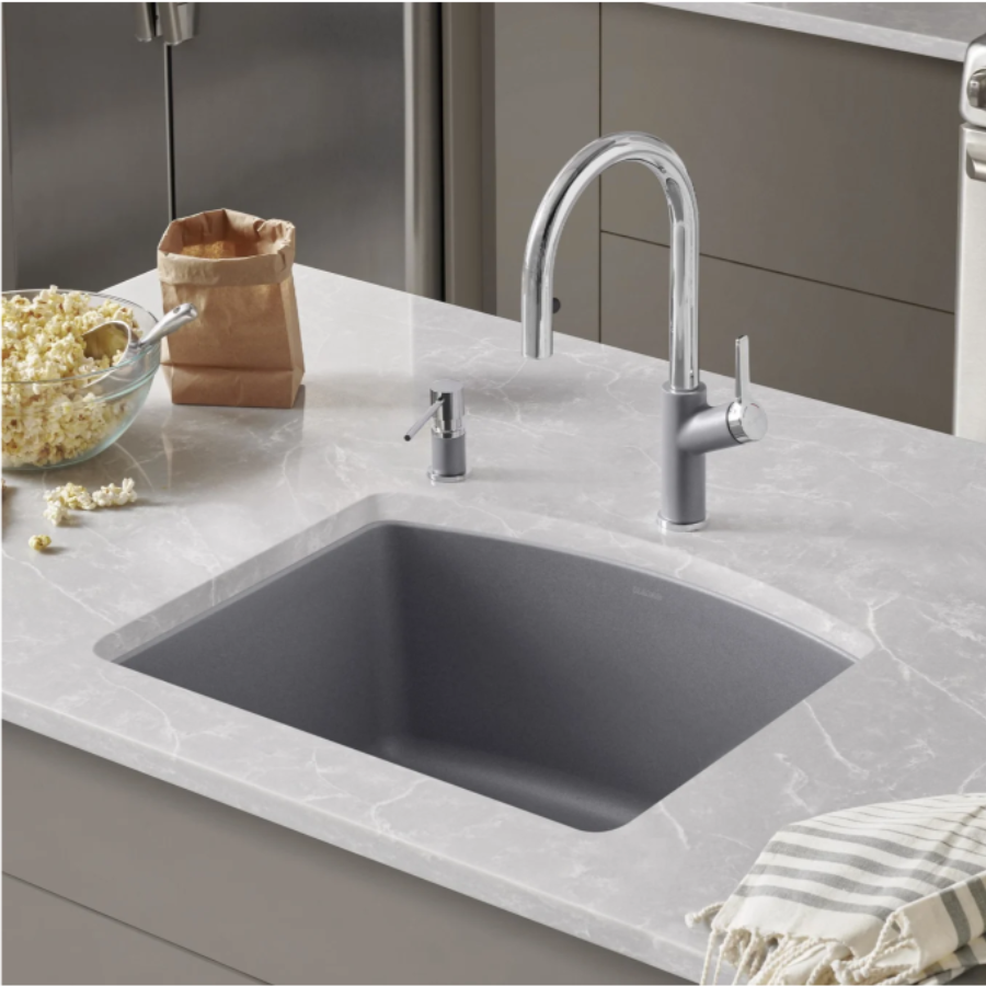 443061 - Diamond SILGRANIT 24" Single Bowl Undermount Kitchen Sink - Soft White