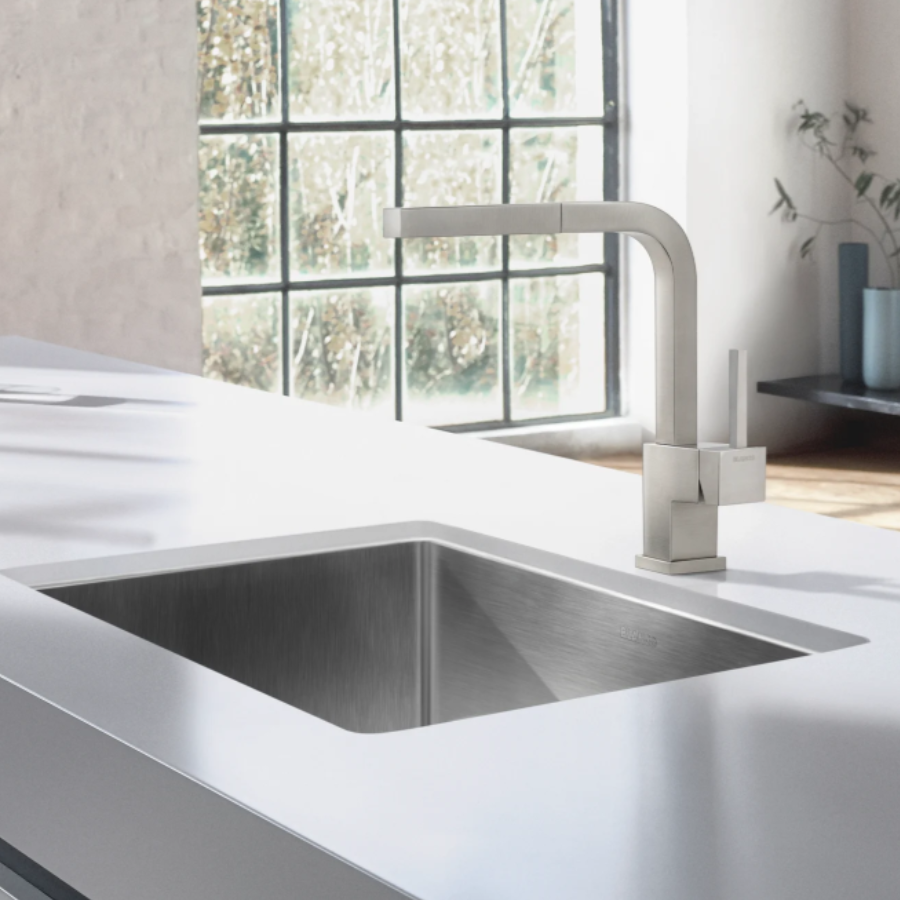 443146 - Quatrus R15 25" Single Bowl Undermount Stainless Steel Kitchen Sink