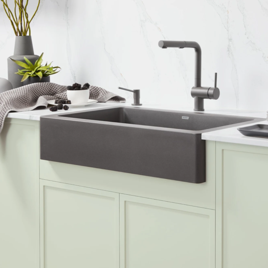 526539 - Vintera SILGRANIT 30" Single Bowl Apron-Front Farmhouse Sink - Cinder