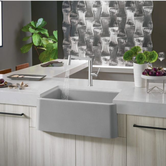 443112 - Ikon SILGRANIT 27" Single Bowl Apron-Front Farmhouse Sink - Volcano Gray