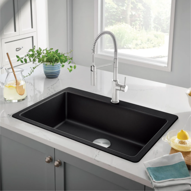 443195 - Liven SILGRANIT 33" Super Single Dual Mount Kitchen Sink - Anthracite