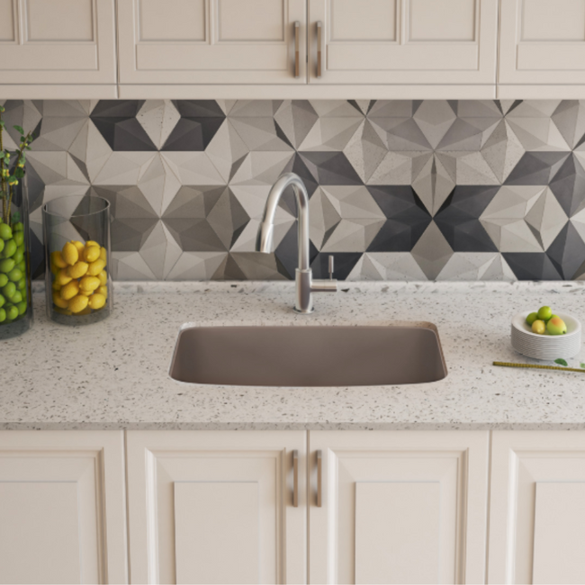 443090 - Valea SILGRANIT 27" Single Bowl Undermount Kitchen Sink - Soft White