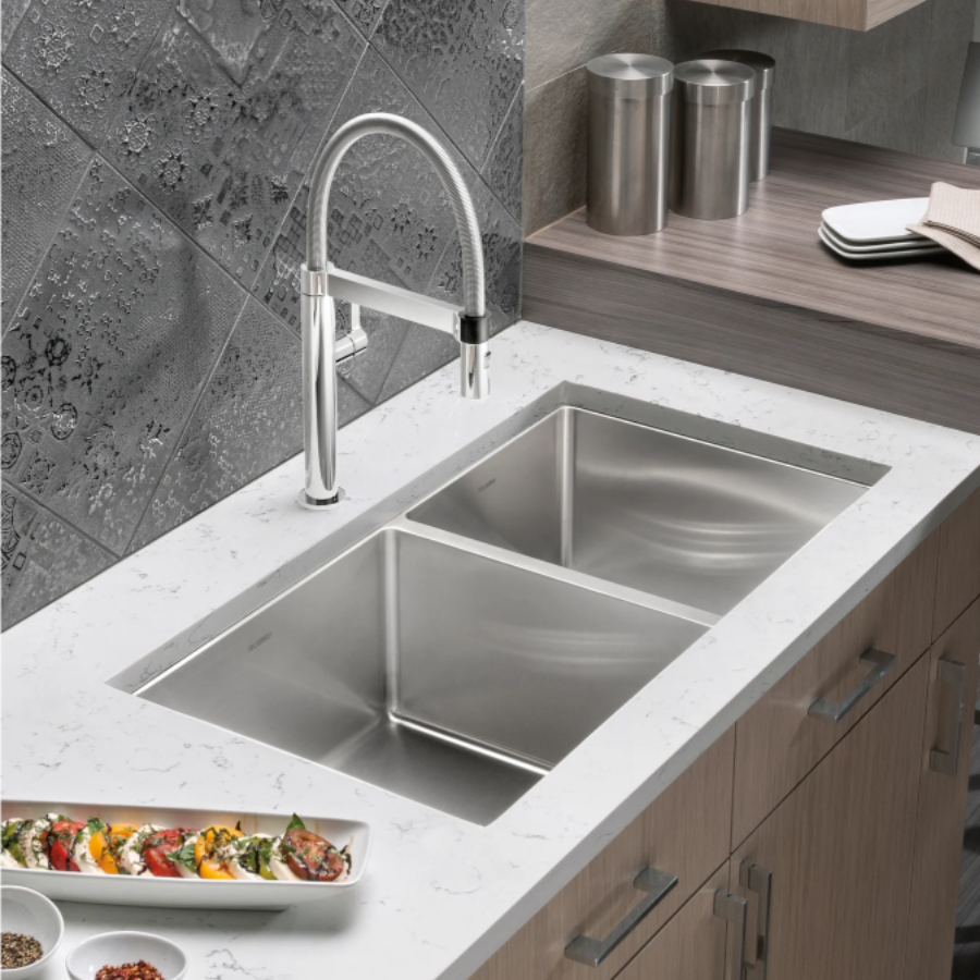 443150 - Quatrus R15 25" Single Bowl Undermount Stainless Steel Kitchen Sink