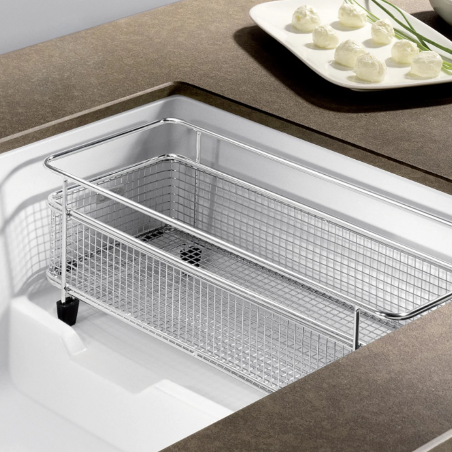 527406 - Precis Cascade SILGRANIT 29" Single Bowl Undermount Kitchen Sink with Colander - Soft White