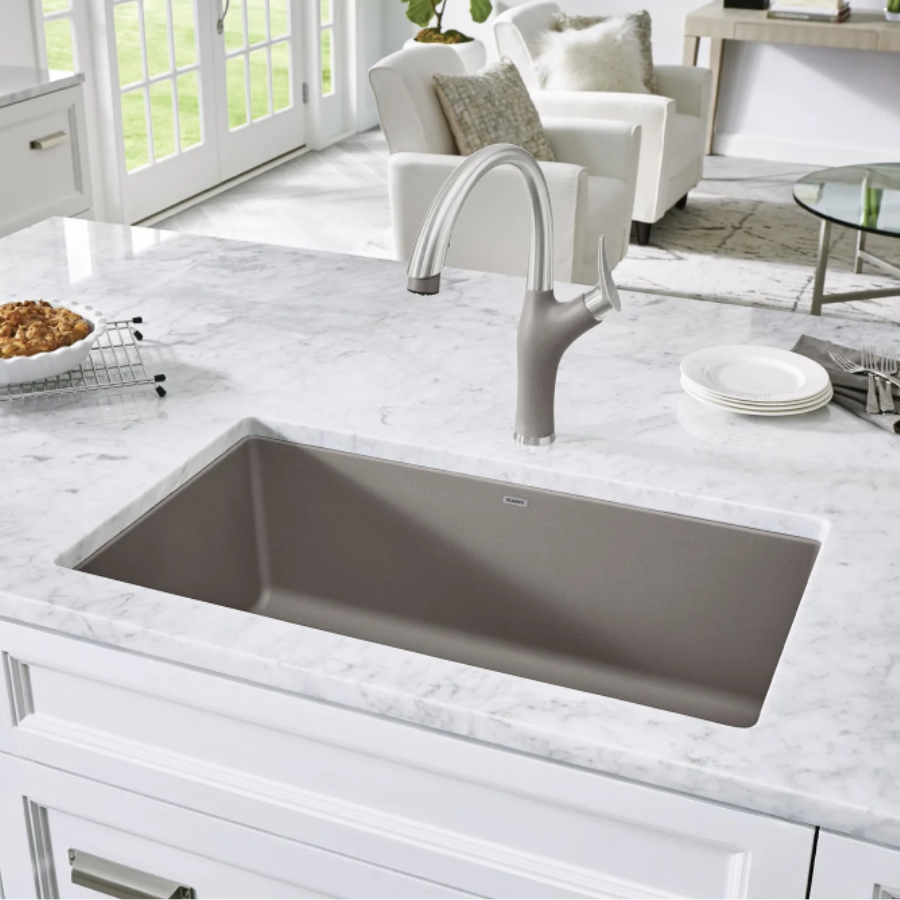 443121 - Precis SILGRANIT 32" Super Single Undermount Kitchen Sink - Volcano Gray