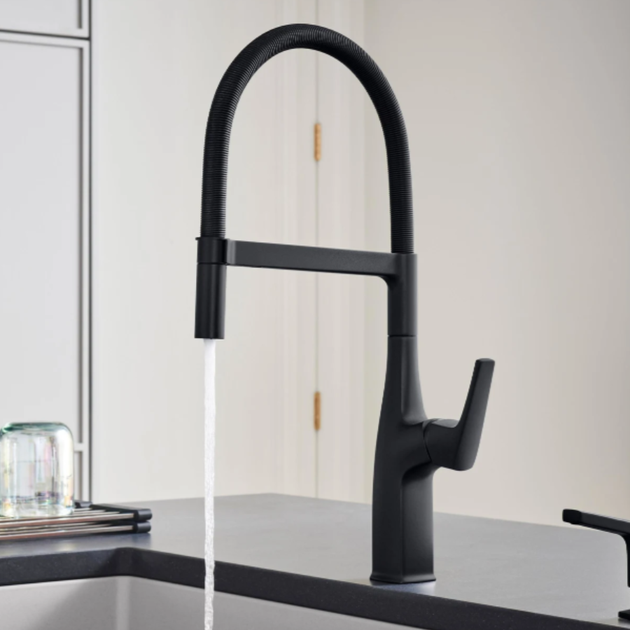 443248 - Rivana Semi-Pro Pull-Down Dual-Spray Kitchen Faucet - Satin Platinum