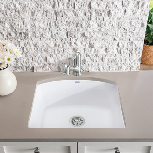 443098 - Diamond SILGRANIT 24" Single Bowl Undermount Kitchen Sink - Volcano Gray