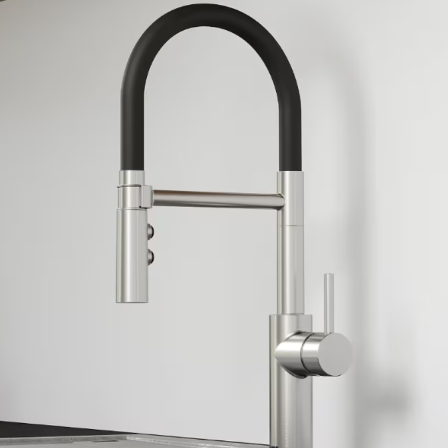 402448 - Catris Flexo Semi-Pro Pull-Down Dual-Spray Kitchen Faucet - PVD Steel