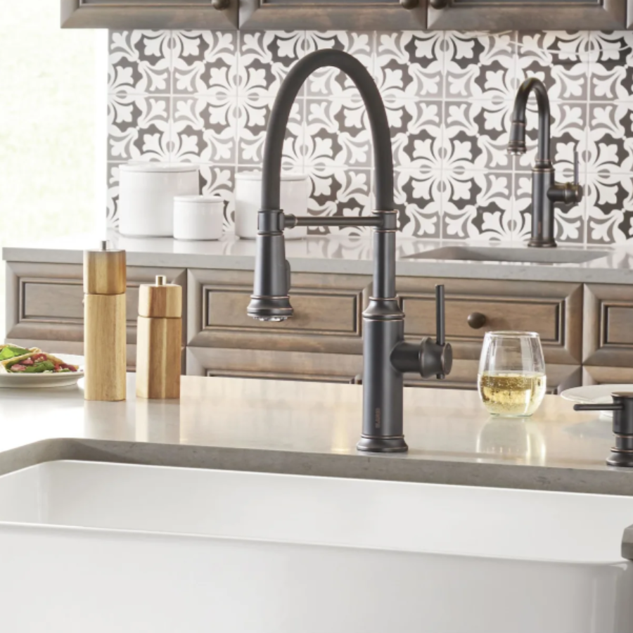443264 - Empressa Semi-Pro Pull-Down Dual-Spray Kitchen Faucet - Satin Dark Steel
