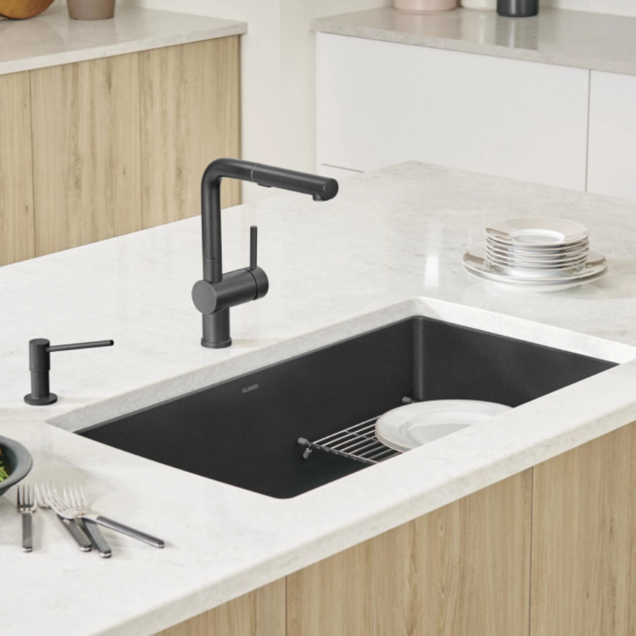 442935 -Precis SILGRANIT 32" Super Single Undermount Kitchen Sink - Coal Black