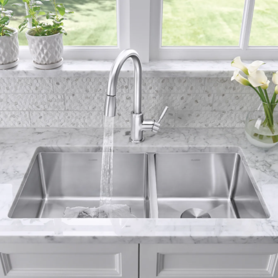 443150 - Quatrus R15 25" Single Bowl Undermount Stainless Steel Kitchen Sink