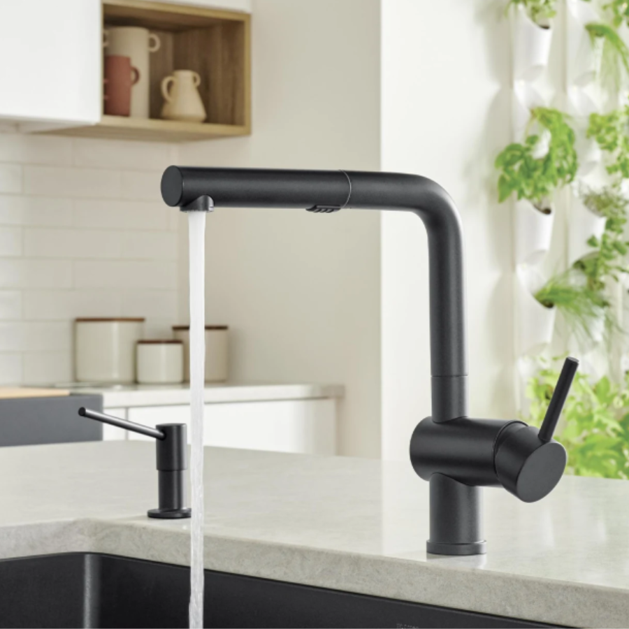 526368 - Linus Low Arc Pull-Out Dual-Spray Kitchen Faucet - Café