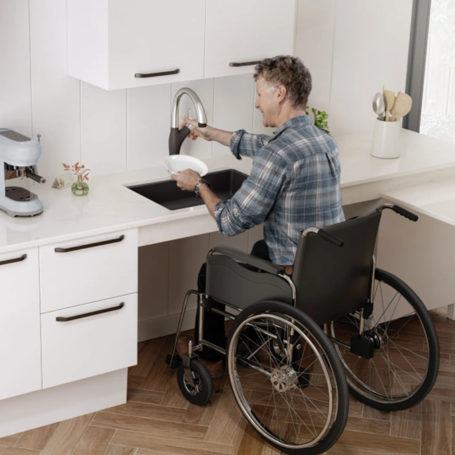 442929 - Precis SILGRANIT 25" ADA Single Bowl Undermount Kitchen Sink - Coal Black