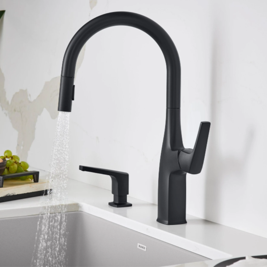 443020 - Rivana High-Arc Pull-Down Dual-Spray Kitchen Faucet - Matte Black