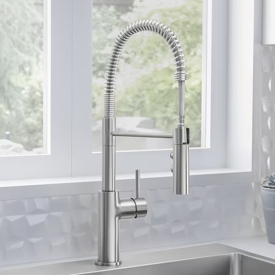 401918 - Catris Semi-Pro Pull-Down Dual-Spray Kitchen Faucet - PVD Steel