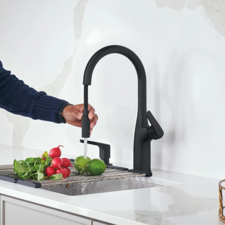 443020 - Rivana High-Arc Pull-Down Dual-Spray Kitchen Faucet - Matte Black