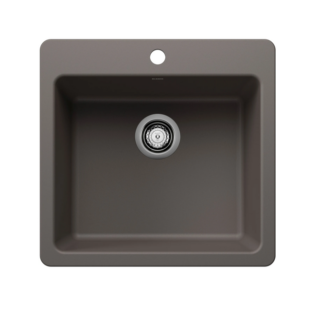 443232 - Liven SILGRANIT 21" Single Bowl Dual Mount Kitchen Sink - Volcano Gray