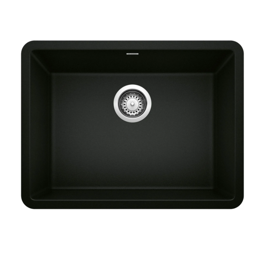 442928 - Precis SILGRANIT 24" Single Bowl Undermount Kitchen Sink - Coal Black